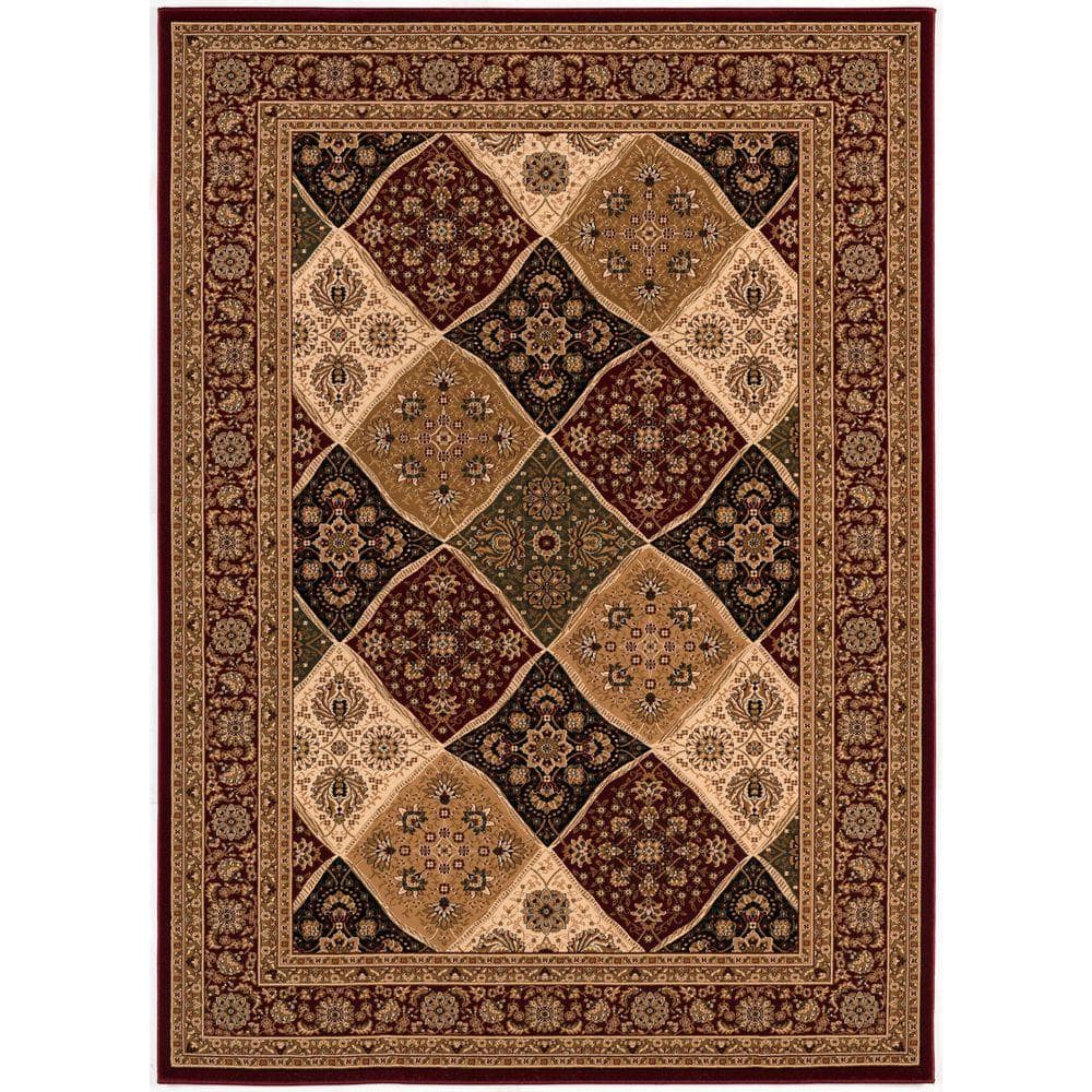 Dee Rugs Rug Branch Majestic Red Black, Traditional 2 ft. x 30 ft. Moroccan ...