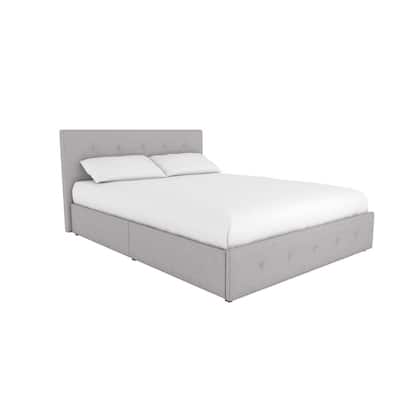 DHP Ryan Gray Linen Queen Upholstered Bed with Storage