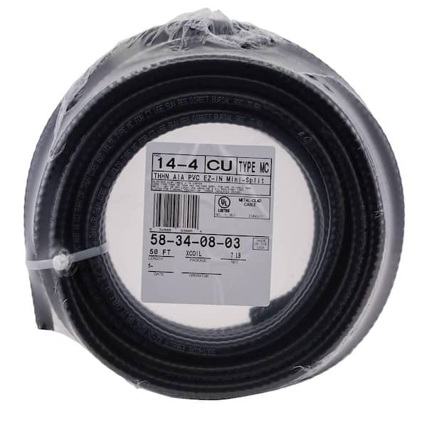 Southwire 50 ft. 14/4 Stranded CU EZ-In Mini-Split MC (Metal Clad) Cable