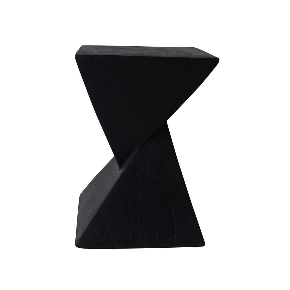Black 12.5 in. MGO Modern Indoor/Outdoor Side Table Stylish End Table ...