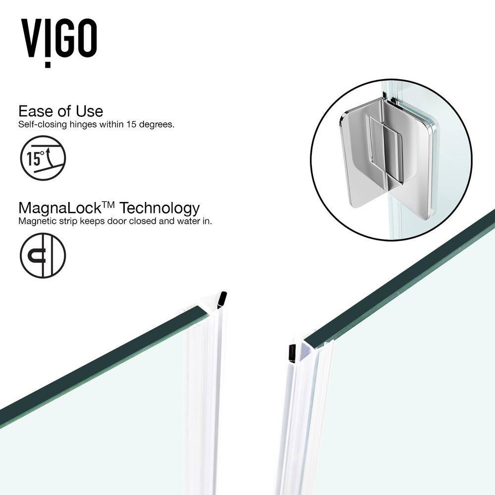 Piedmont Frameless Neo-Angle Shower Enclosure with Clear Glass and Brushed Nickel Hardware