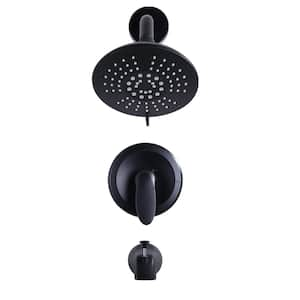 Single Handle 5-Spray Tub and Shower Faucet 1.8 GPM with 360° Swivel Head in. Spot Resist Matte Black (Valve Included)