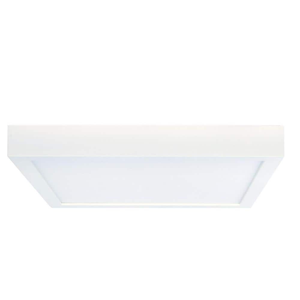 9 in. White Square Integrated LED Flush Mount Ceiling Light Dimmable 2700K 