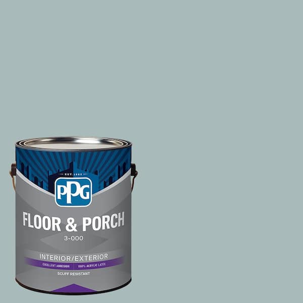 PPG 1 gal. PPG1145-4 Blue Willow Satin Interior/Exterior Floor and Porch Paint