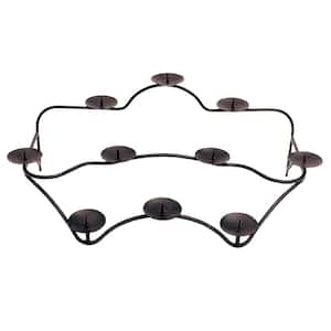 Tiered Contours Hearth Fireplace Candelabra, 26.5 in. Long, Black