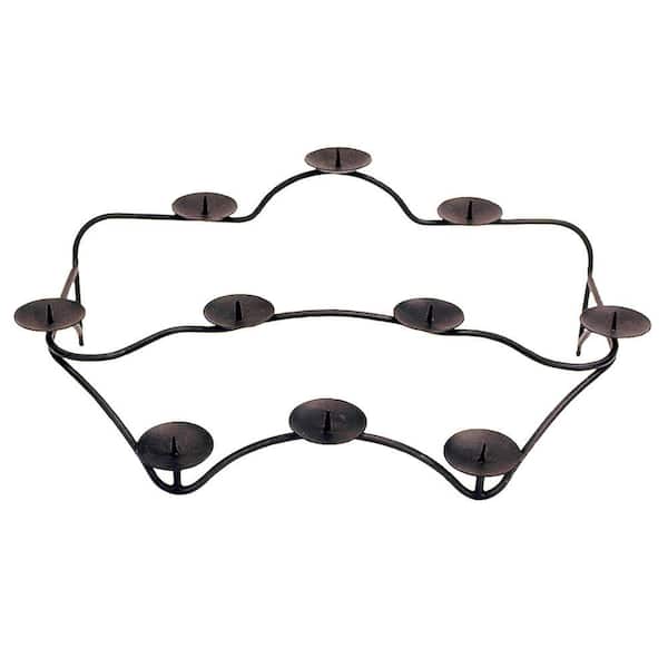 ACHLA DESIGNS Tiered Contours Hearth Fireplace Candelabra, 26.5 in. Long, Black
