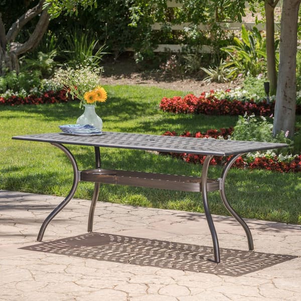 Alfresco bronze rectangular best sale aluminum outdoor dining table