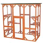 70.75 in. x 38.5 in. x 70.75 in. Wooden Outdoor Cat House