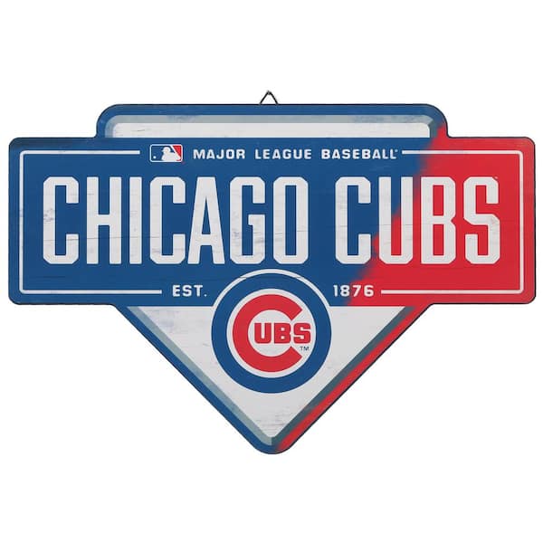 Open Road Brands Chicago Cubs Base Wood Wall Decor