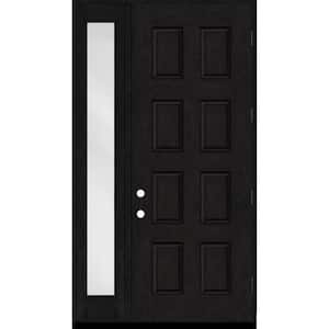 Regency 53 in. x 96 in. 8-Panel LHOS Onyx Stain Mahogany Fiberglass Prehung Front Door w/14in.Sidelite