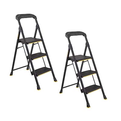 3-Step Pro-Grade Steel Step Stool, 300 lbs. Load Capacity Type IA Duty Rating (2-Pack)