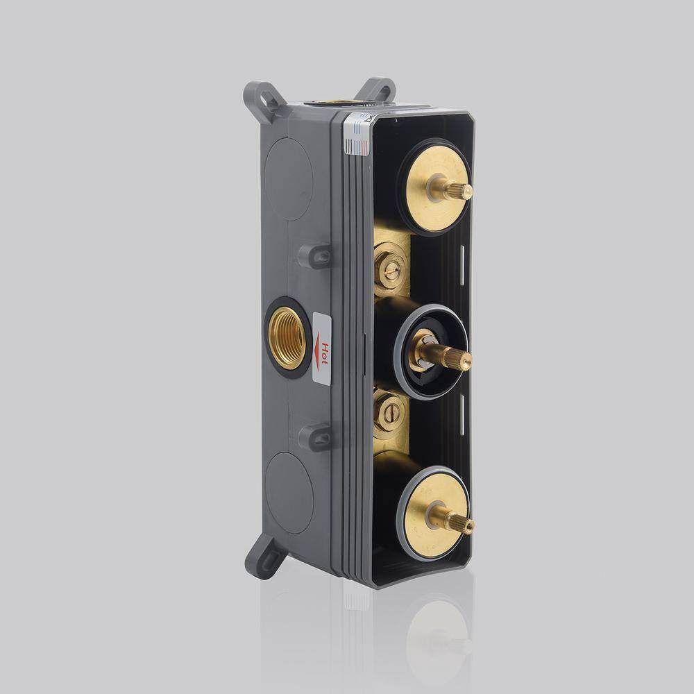 Matte Black 12-Inch Stainless Steel Multi-Head Wall Mounted Shower System