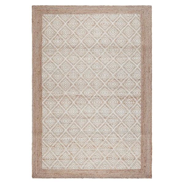 TOWN & COUNTRY LIVING Nalani Textured Diamond 100% Jute Brown 3 ft. x 5 ...