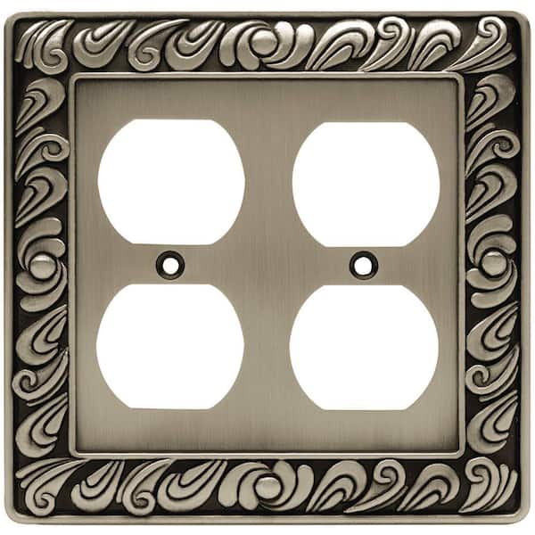 Liberty Pewter 2-Gang Duplex Outlet Wall Plate (1-Pack)