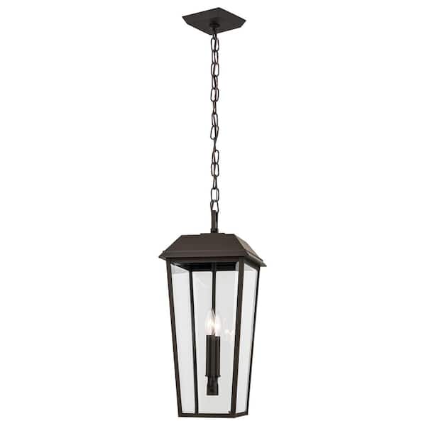 Kichler Mount Vernon Olde Bronze Traditional Clear Glass Lantern Pendant Light
