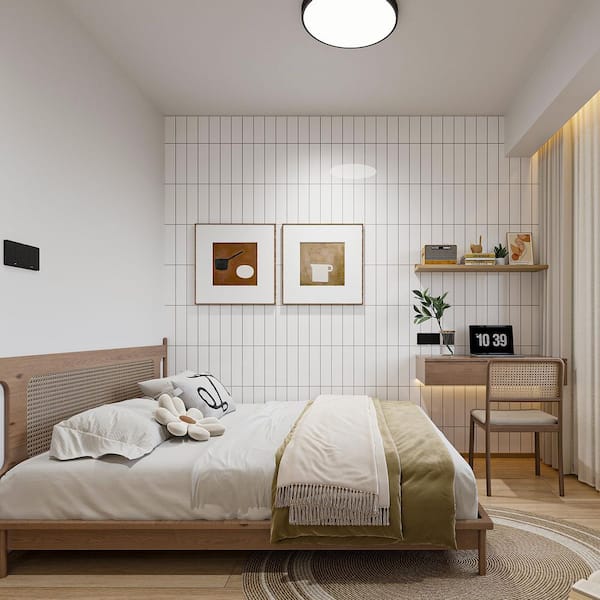 White 9 in. x 11.4 in. SPC&PVC Peel and Stick Backsplash, Heat and Water Resistant Glazed-Ceramic Finish Tiles (10-Pack)