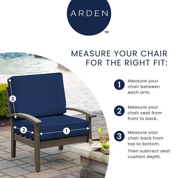 ARDEN 22 in. x 77 in. 2-Piece Outdoor Chaise Lounge Cushion