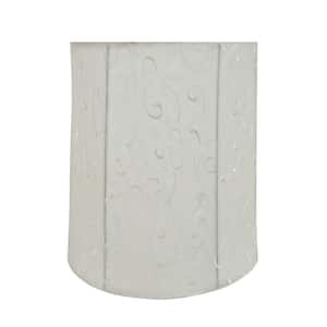 14 in. x 15 in. Beige and Embroidered Design Drum/Cylinder Lamp Shade