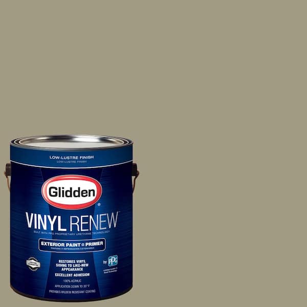 Glidden Vinyl Renew 1 gal. #HDGWN64 Khaki Green Low-Lustre Exterior Paint with Primer
