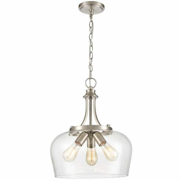 CLAXY Modern Brass Kitchen Pendant Light Height Adjustable Pendant Light  Clear Glass Shade