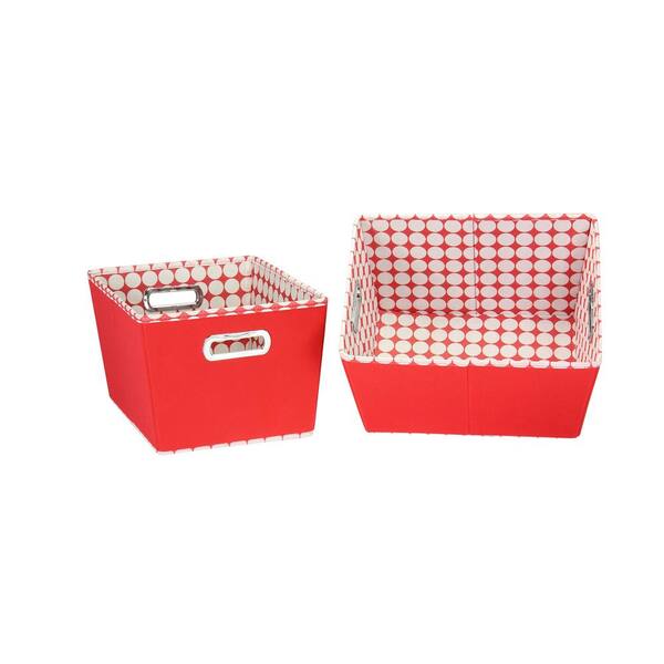Household Essentials 10 in. x 18 in. Tapered Bin in Red Gingham