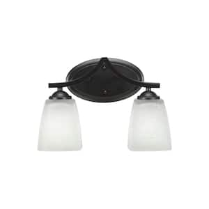 Cleveland 13.75 in. 2-Light Matte Black Vanity Light