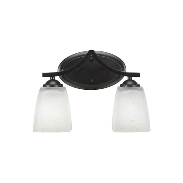 Unbranded Cleveland 13.75 in. 2-Light Matte Black Vanity Light