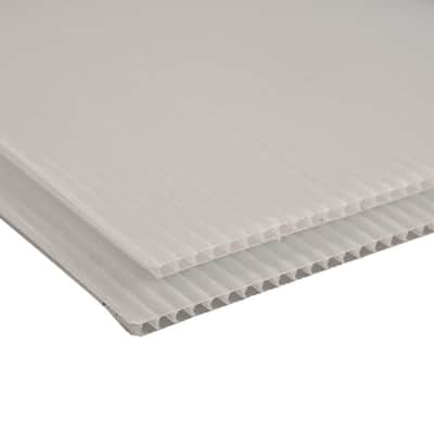 48 in. x 96 in. x 0.157 in. Clear Corrugated Plastic Sheet (10-Pack)