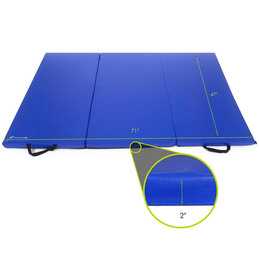 Buy TriFold Folding Thick Exercise Mat Blue 6 ft. x 4 ft. x 2 in
