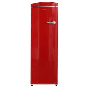 8.3cu. Ft. Classic Retro Upright Freezer Frost Free 24 in. 110V w/6 Drawers in Red