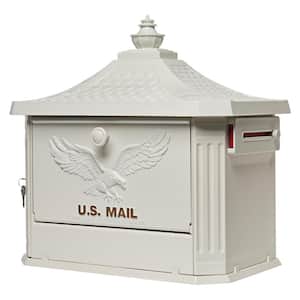 Hamilton Premium, White, Large, Locking, Aluminum, Post Mount Mailbox