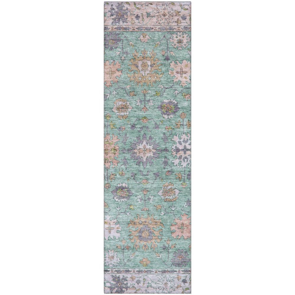 Mayfield Premium Machine Washable Abstract AMF2052 Mint 2 ft. x 7 ft. Runner Rug price history on PriceWatchPro