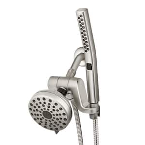 12-spray 5 in. High PressureDual Shower Head and Handheld Shower Head in Brushed Nickel