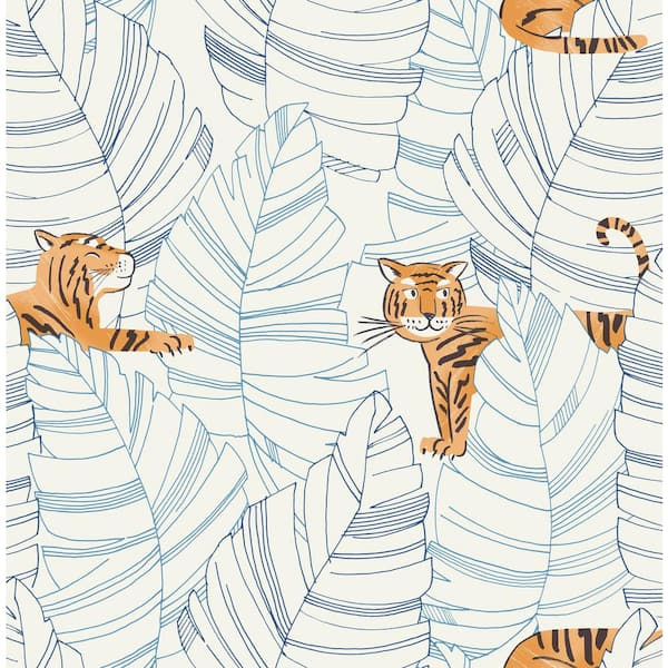 Seabrook Designs Hiding Tigers Paper Strippable Roll (Covers 56 sq. ft.)