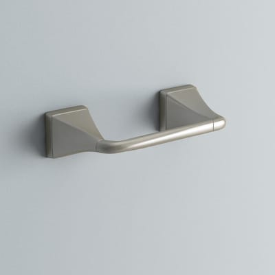 Everly Double Post Pivoting Toilet Paper Holder in Brushed Nickel