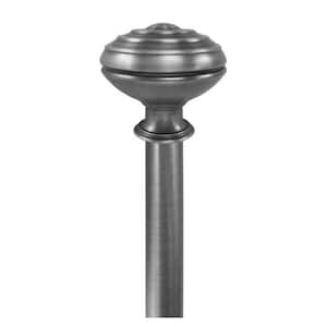 36 in. - 66 in. Telescoping 3/4 in. Single Curtain Rod Kit in Antique Pewter with Door Knob Finial