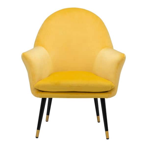 HomeRoots Yellow Arm Chair Set of 1