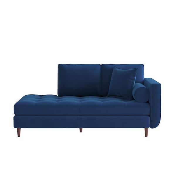 EVERGLADE HOME Carolina Navy Blue Velvet Arm Chair