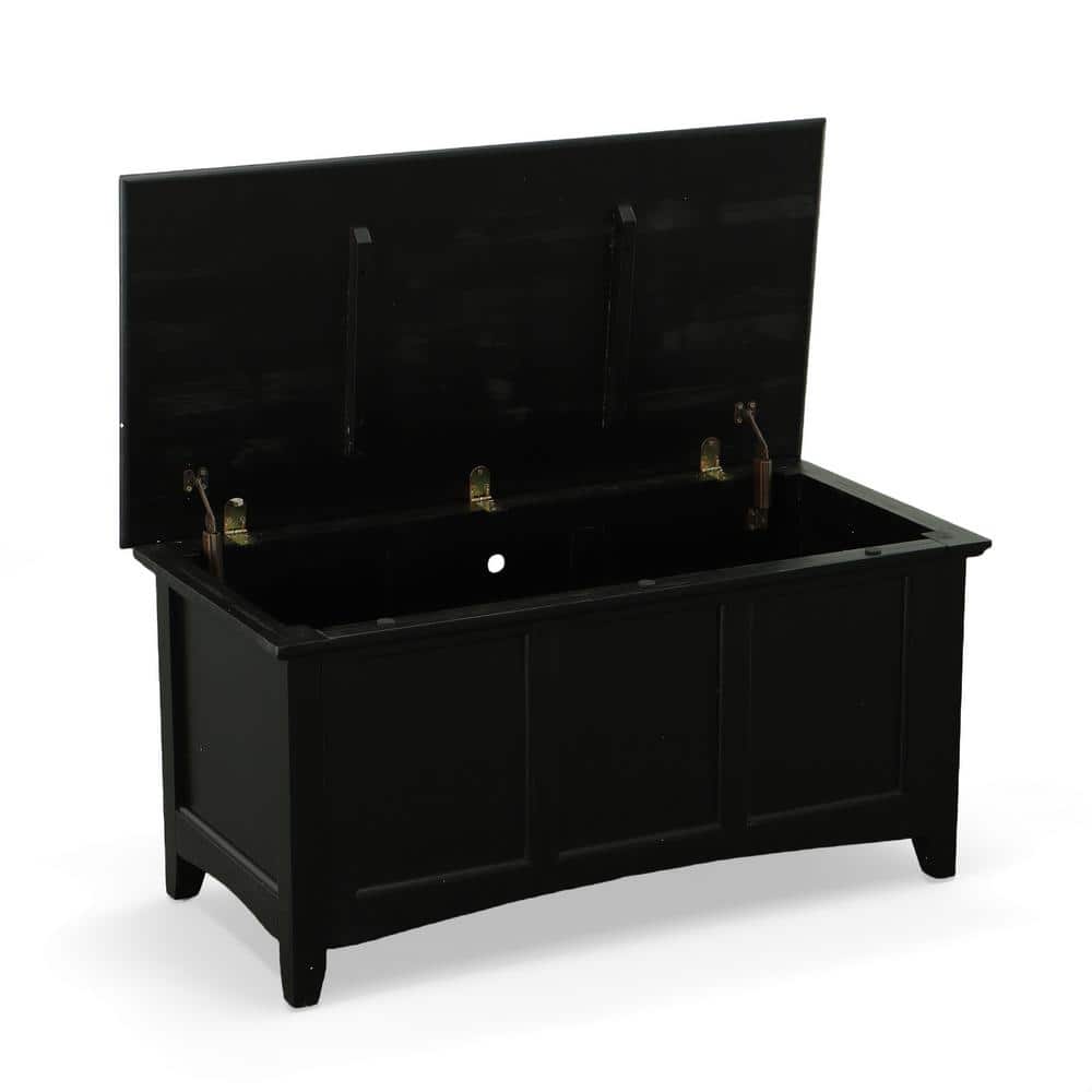 Antique Black Tapered Leg Accent Storage Chest