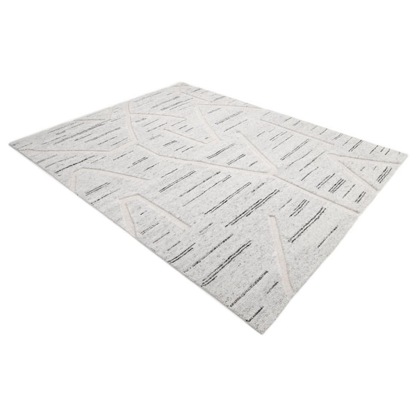 Chelsea Contemporary Light Gray 9 ft. x 12 ft. Handmade Area Rug