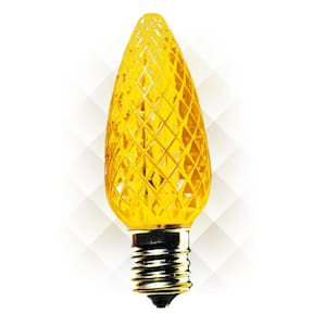 C9 LED Gold Faceted Replacement Christmas Light Bulb (25-Pack)