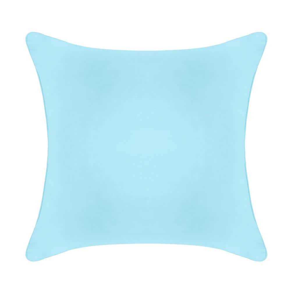 Light Blue Velvet 18" Square Throw Pillow with Hypoallergenic Fill