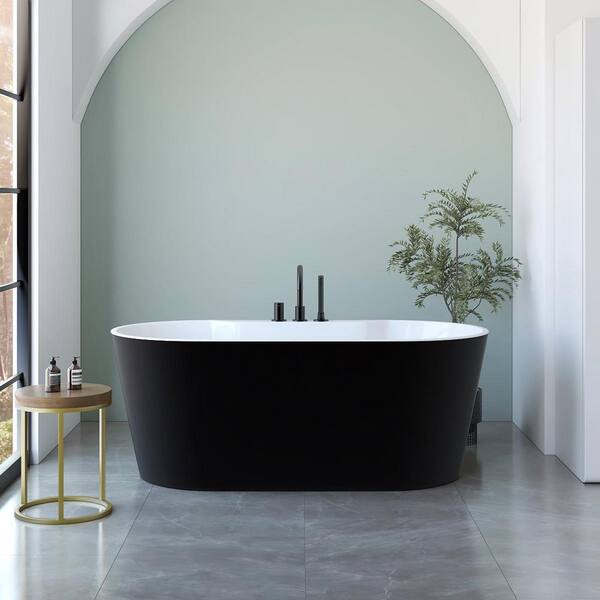A&E Sorel 62 in. x 32 in. Soaking Bathtub with Faucet in Matte