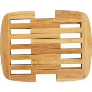 Brown Bamboo Expandable Triver Table Mat Kitchen for Hot Dishes in Square