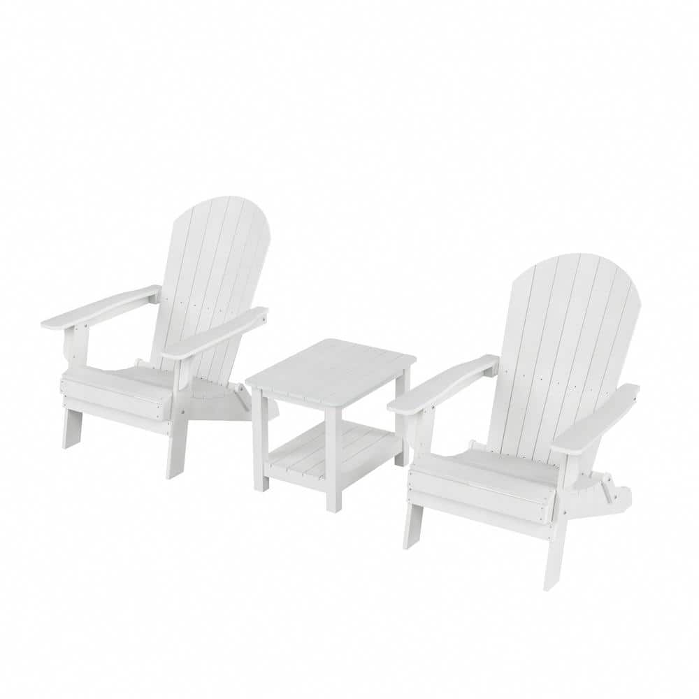 WESTIN OUTDOOR Vineyard White Outdoor Plastic Adirondack Chair with