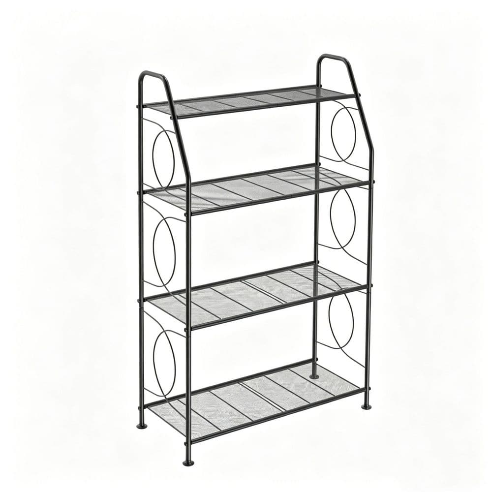 Black 4 Tier Plant Shelf, Heavy Duty Metal Tall Plant Stands Holder Rack for Living Room Balcony (26 in. W x 46 in. H) price history on PriceWatchPro