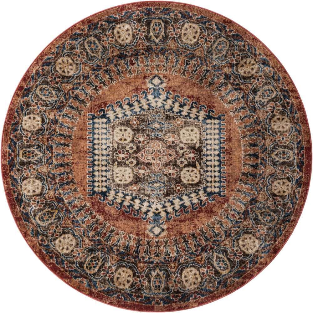 Unique Loom Utopia Larissa Terracotta 6' 1 x 6' 1 Area Rug 3187551