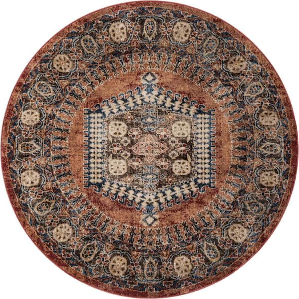 Unique Loom Utopia Larissa Terracotta 6' 1 x 6' 1 Area Rug