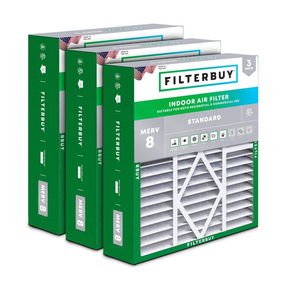 20 in. x 25 in. x 5 in. MERV 8 (FPR 5) Dust Defense Pleated HVAC AC Furnace Air Filters for Amana and More (3-Pack) price history on PriceWatchPro
