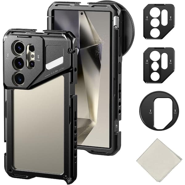 OBJLGEV Phone Cage Adapter Rig Stabilizer with 67mm Filter Adapter 17mm Lens Backplate T Mount Lens for Video Vlogging